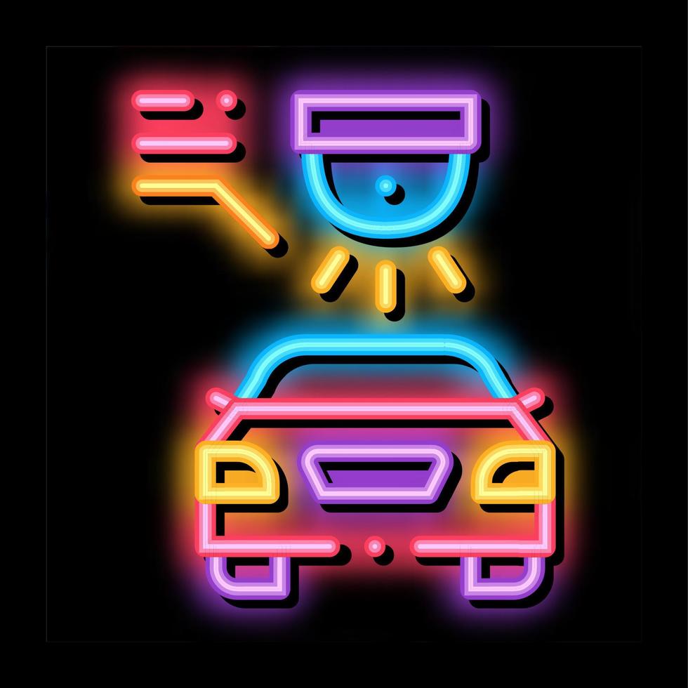 video security car neon glow icon illustration vector