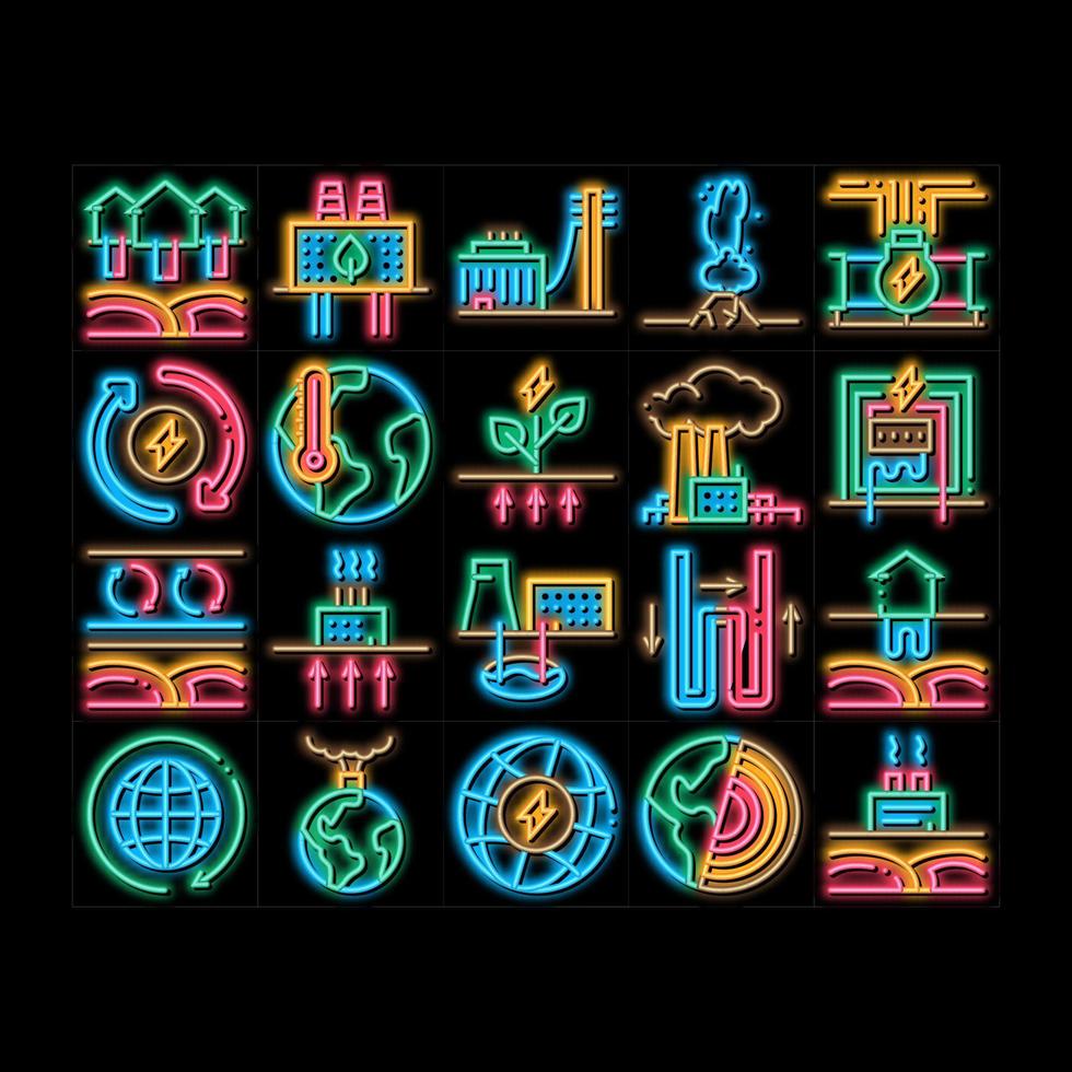 Geothermal Energy neon glow icon illustration vector