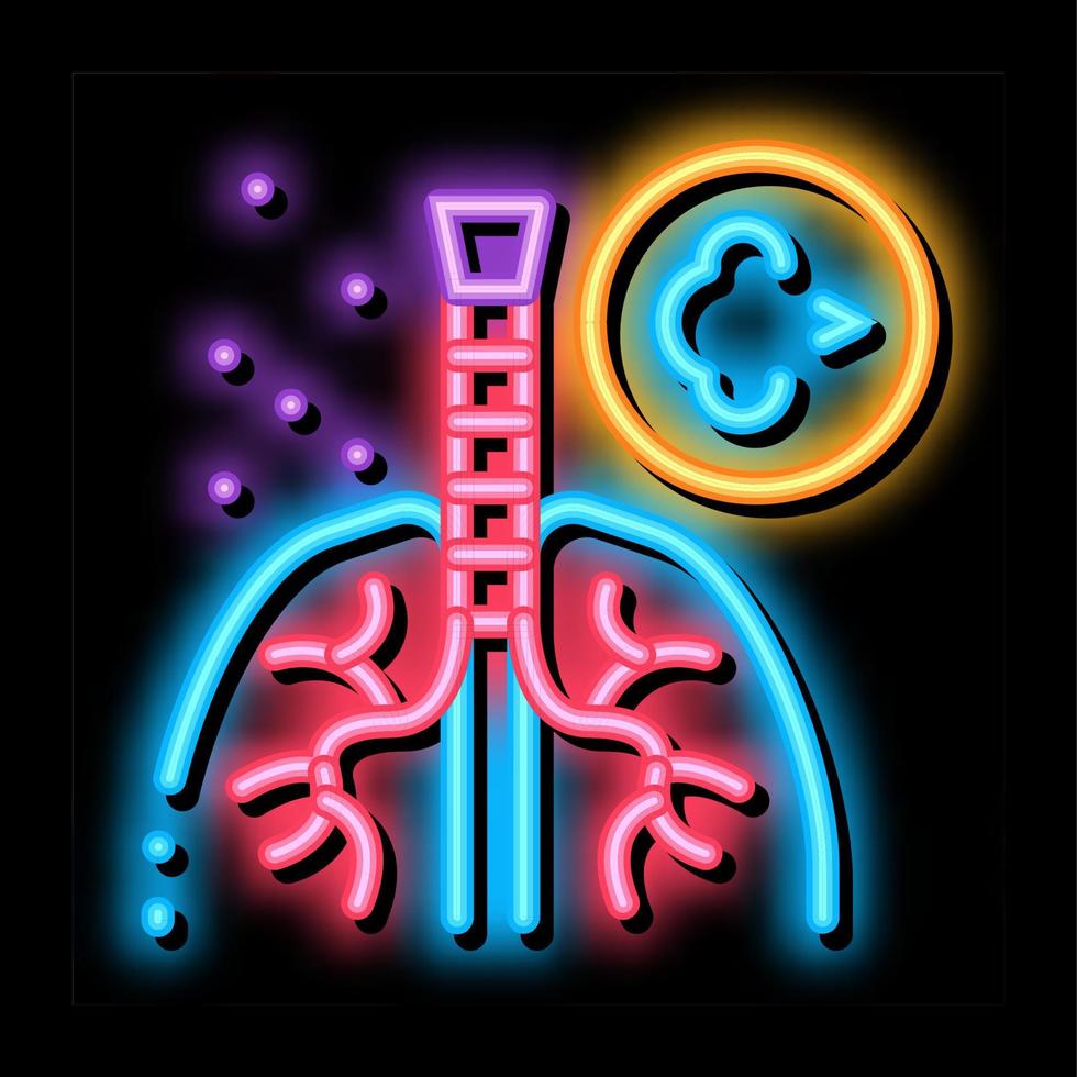 asthma attack neon glow icon illustration vector
