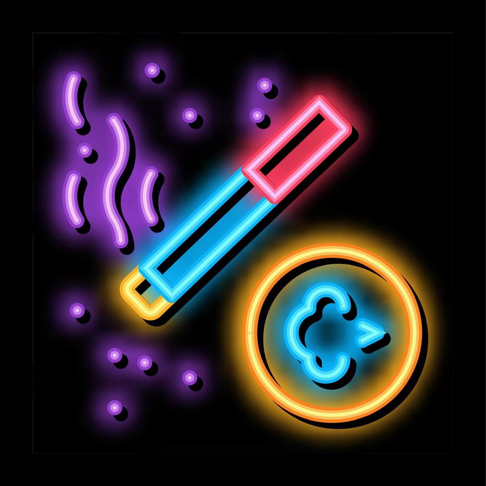 allergy on cigarette smoke neon glow icon illustration vector