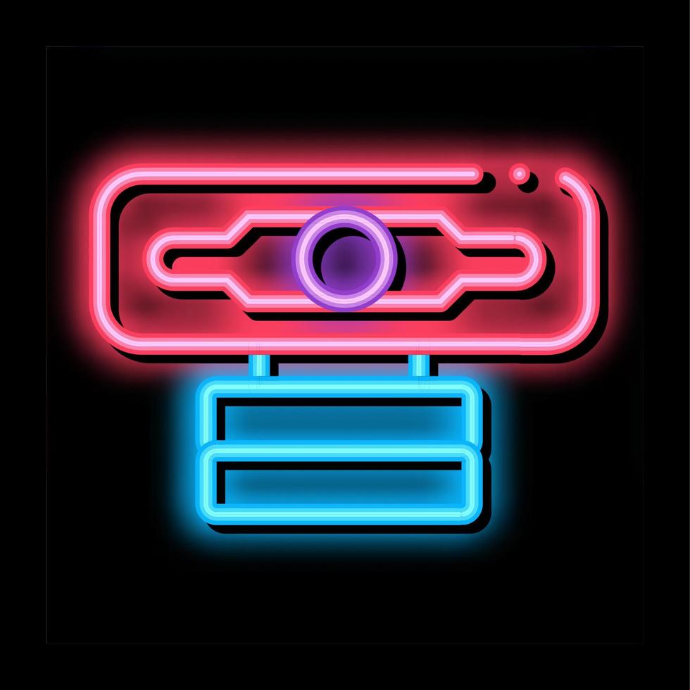 web camera neon glow icon illustration vector