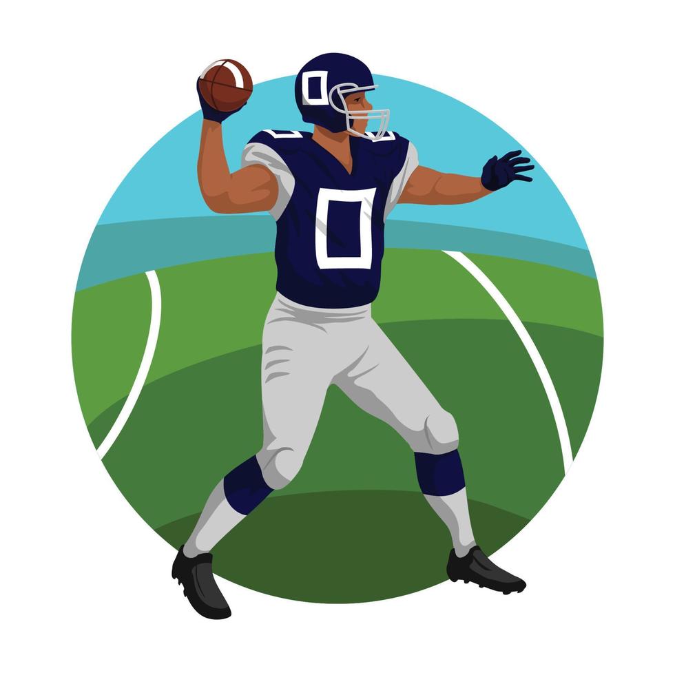 Football PlayerThrowing Ball vector