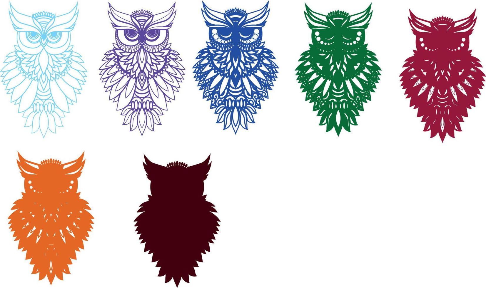 Multilayered Owl Template vector