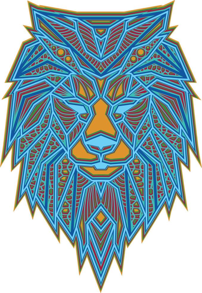 Lion Multilayer Cut Template vector