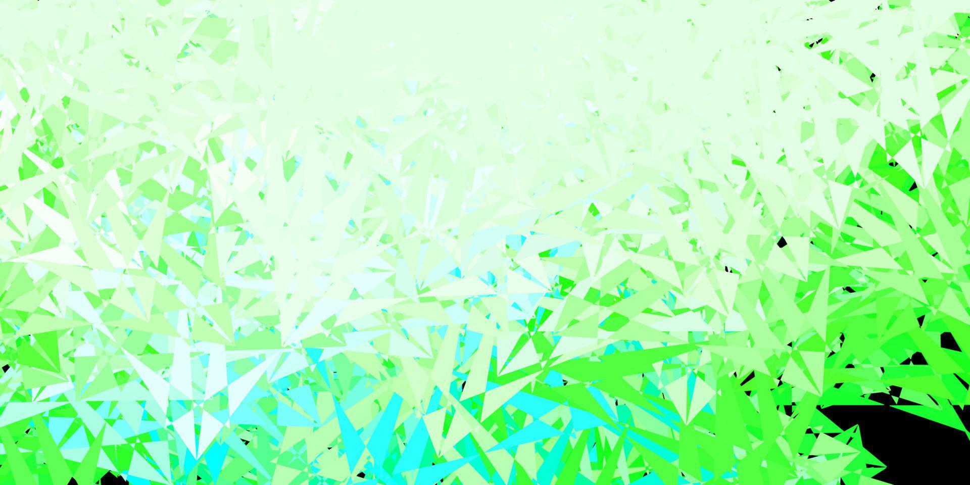 plantilla de vector verde claro con formas triangulares.