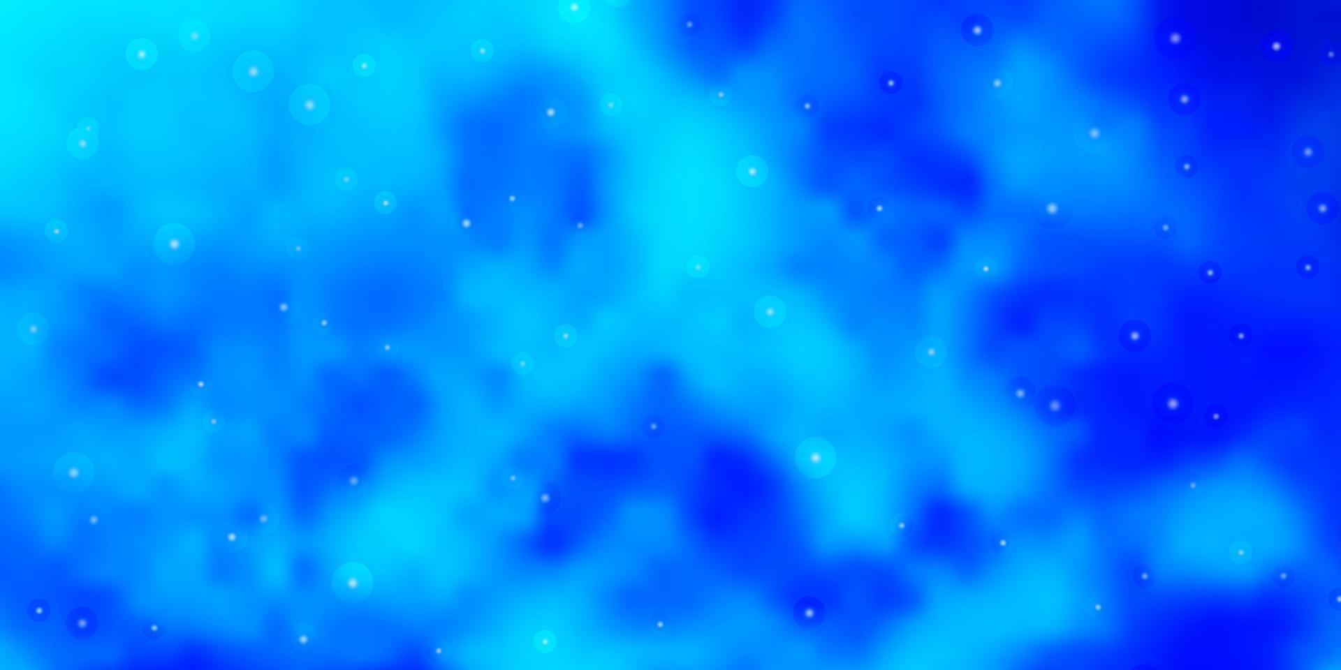 Fondo de vector azul claro con estrellas pequeñas y grandes.