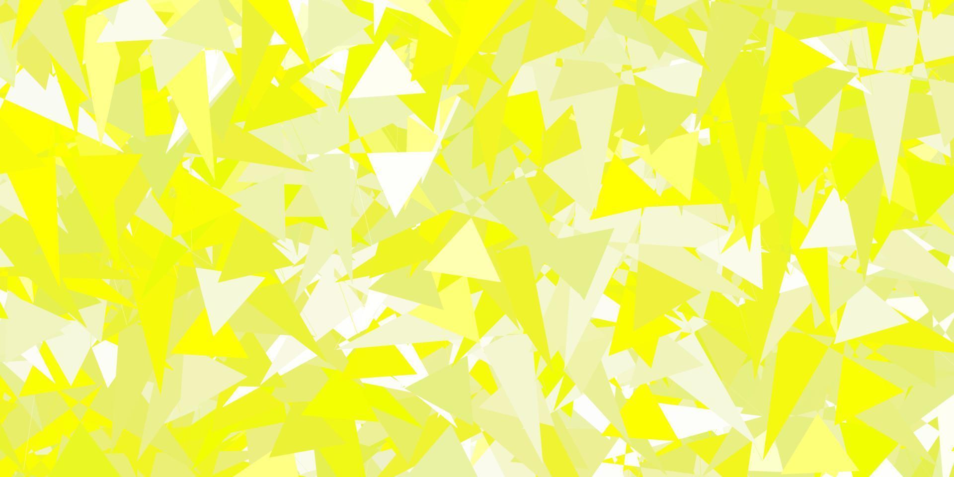 Fondo de vector verde claro, amarillo con triángulos.