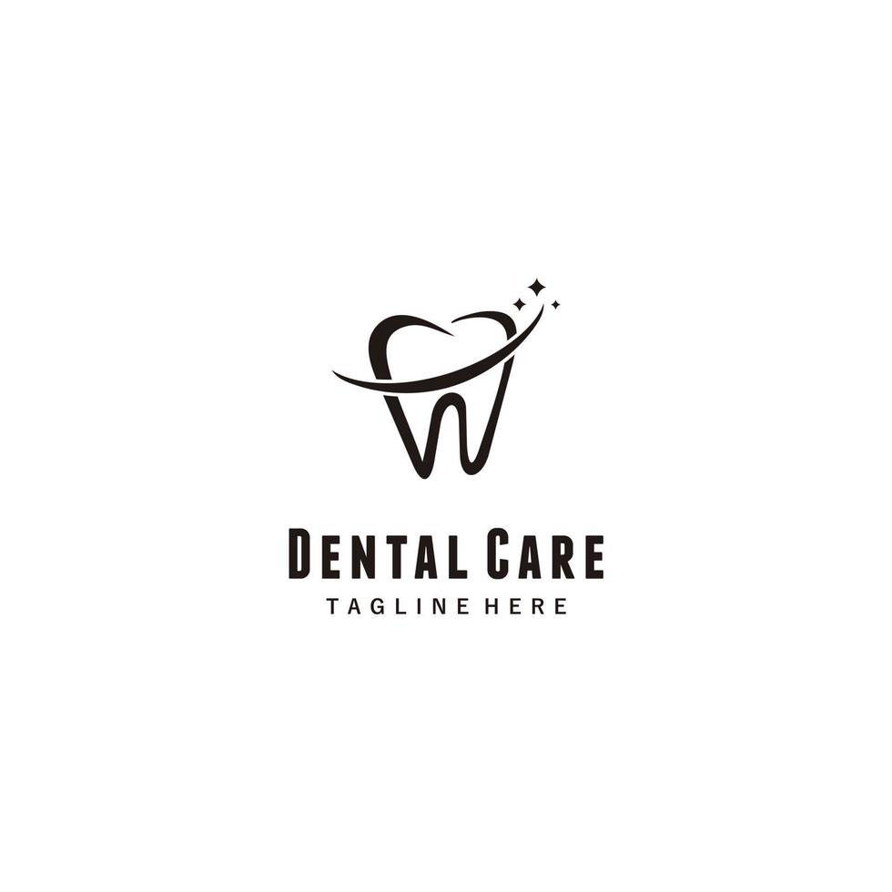 plantilla de logotipo minimalista de clínica dental, vector de icono de diseños de logotipo de brillo de cuidado dental