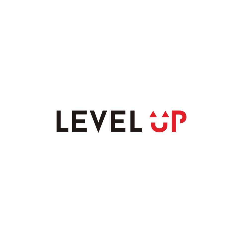 Modern Level Up Typography Logo design inspiration vector