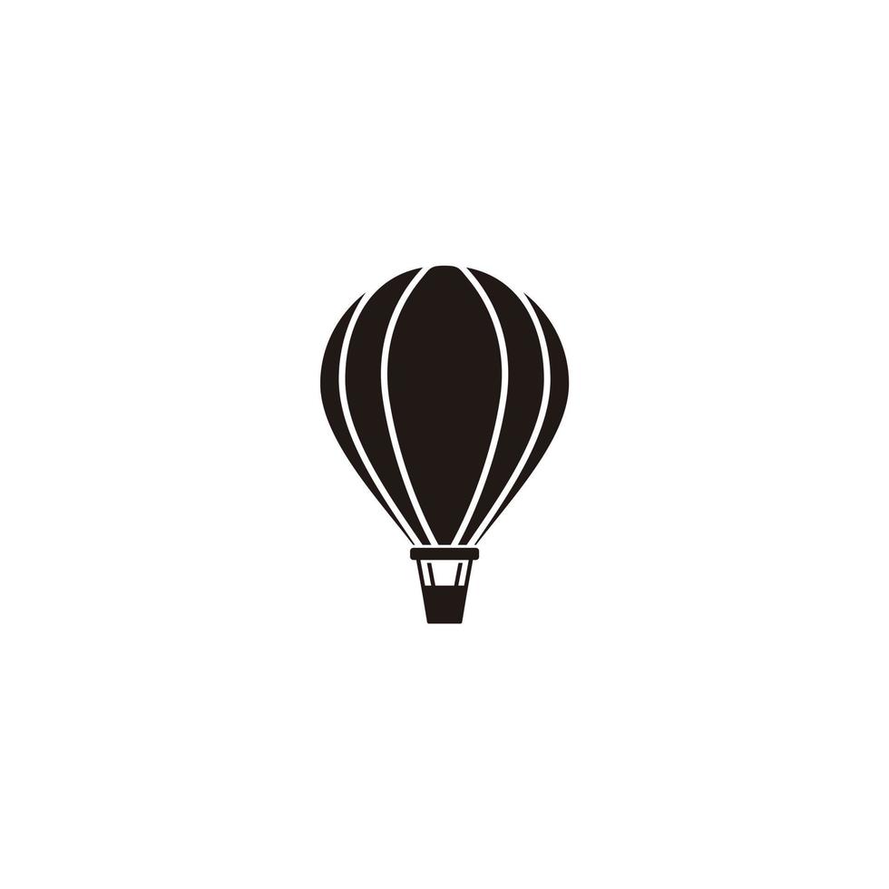 Vector icon illustration. Silhouette of hot air balloon. Air transport for travel. Isolated on white background logo design