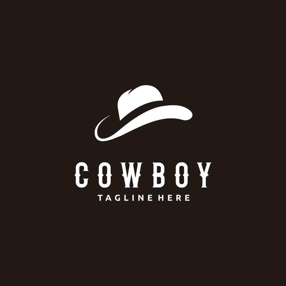 Minimalist Cowboy Hat Logo design Icon illustration vector