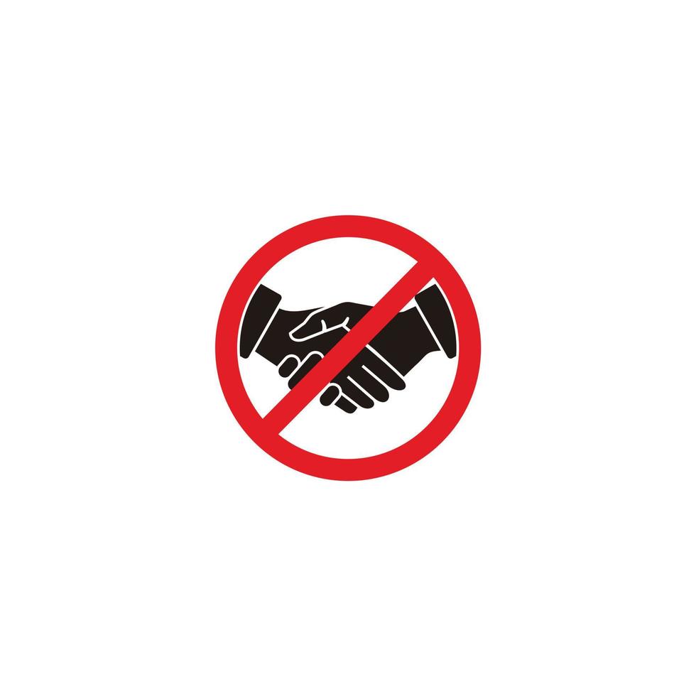 No handshake icon in a flat design. Vector illustration