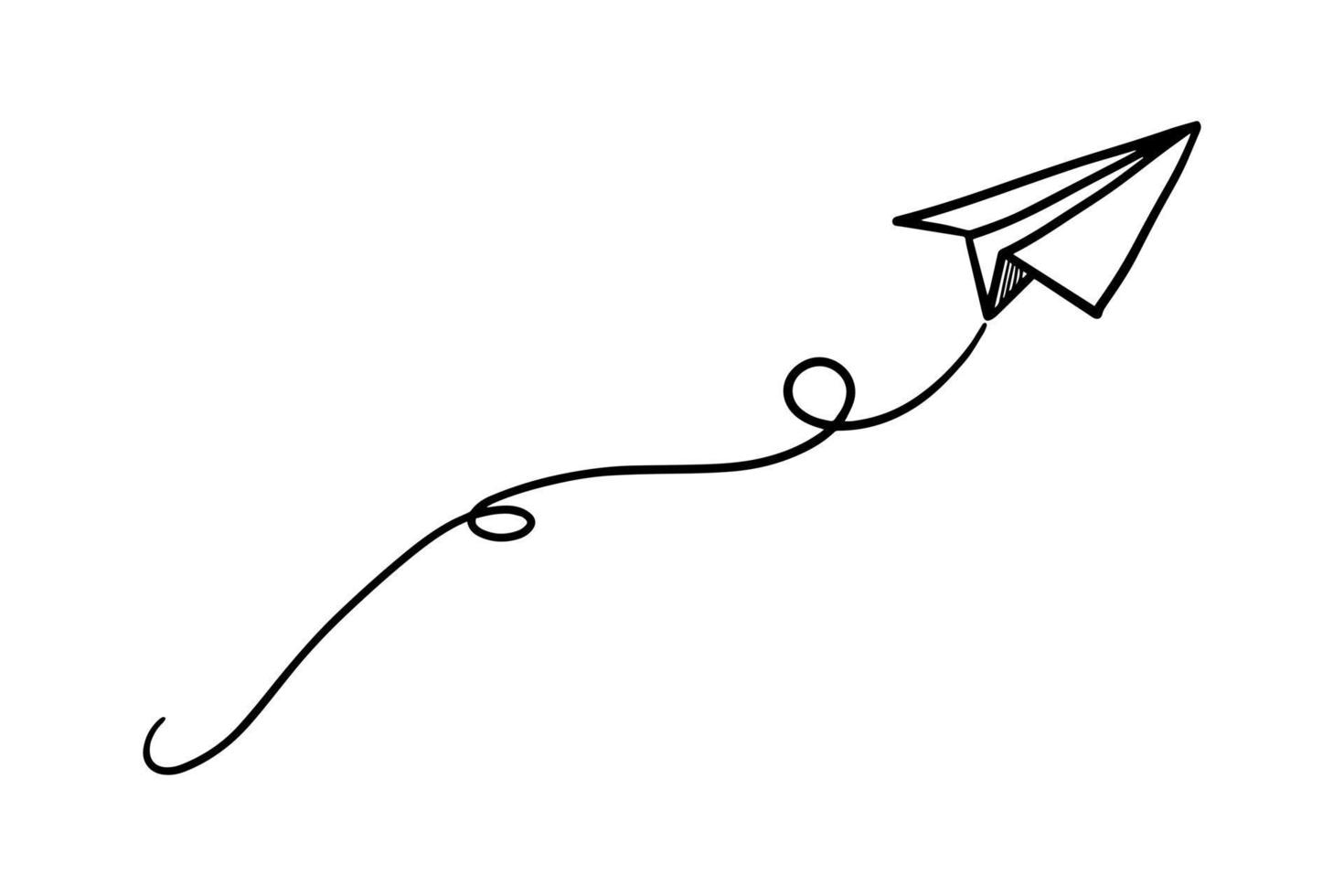 icono de avión de papel de garabato. dibujar a mano un avión de papel. ilustración vectorial vector