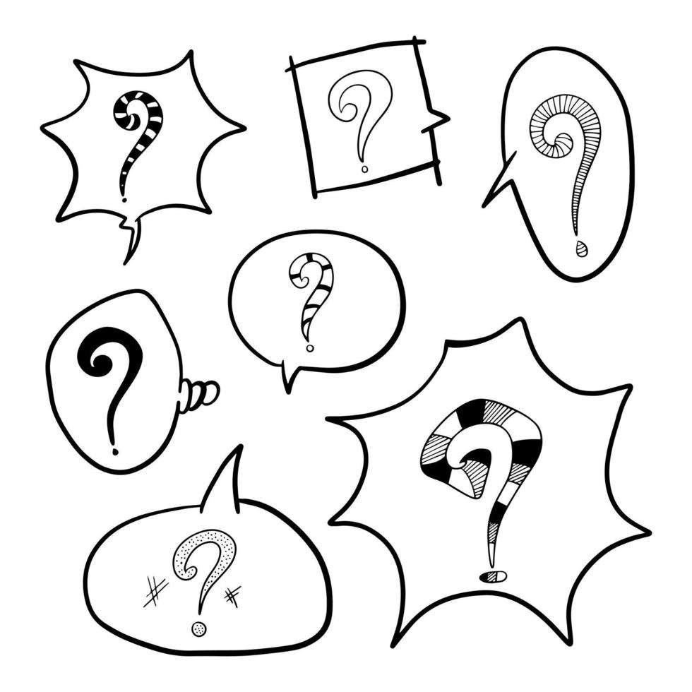 Doodle Question Mark, Sign and Symbol for Design, Presentation or Website elements. vector