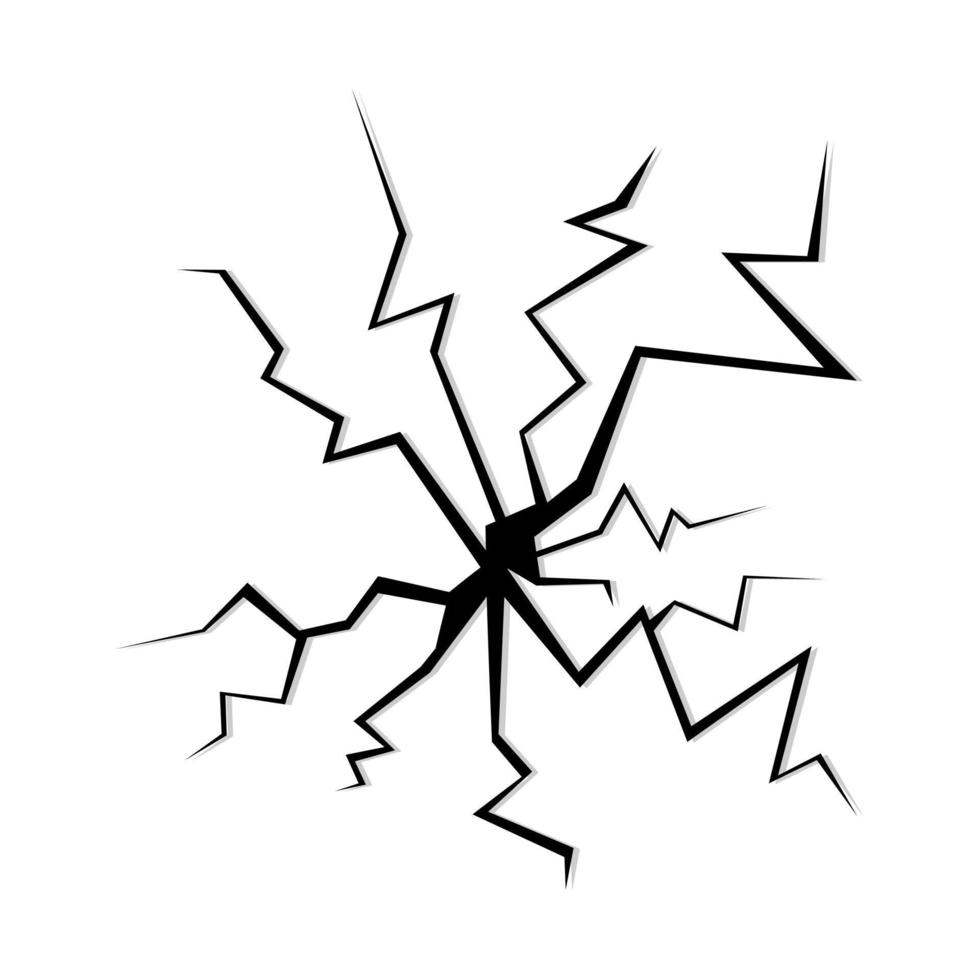 doodle crack wall, crack illustration vector