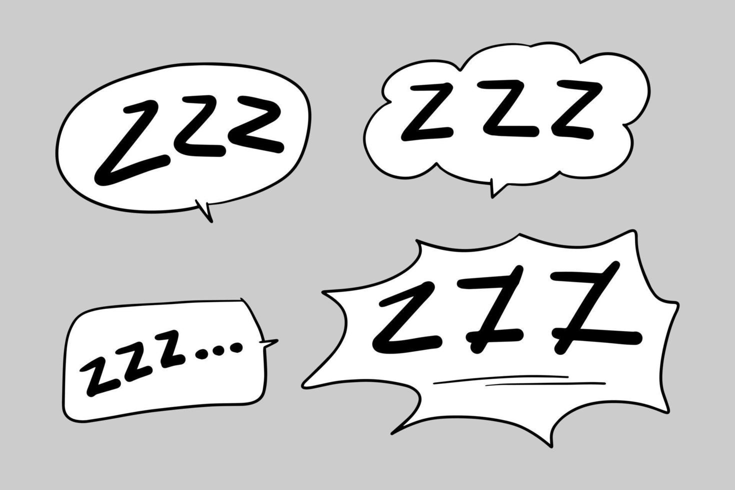 símbolo zzz dibujado a mano, para dormir doodle ilustración vectorial vector