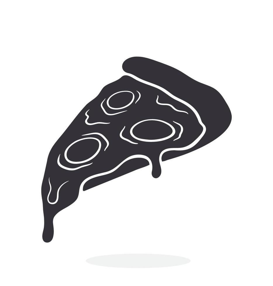 icono de silueta de rebanada de pizza vector