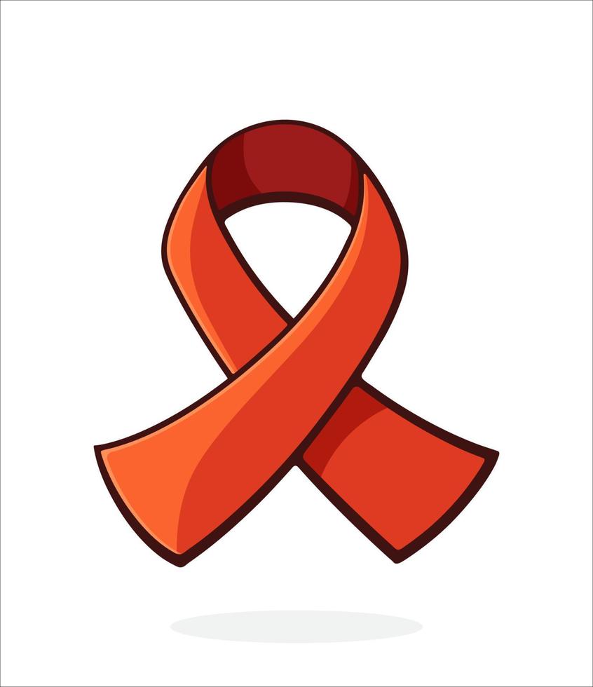 Red ribbon, symbol of world AIDS awareness Day vector