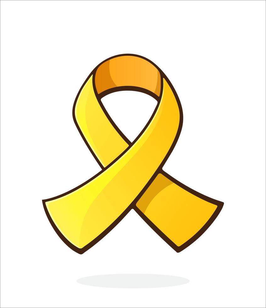 Gold ribbon, symbol of Childhood Cancer vector