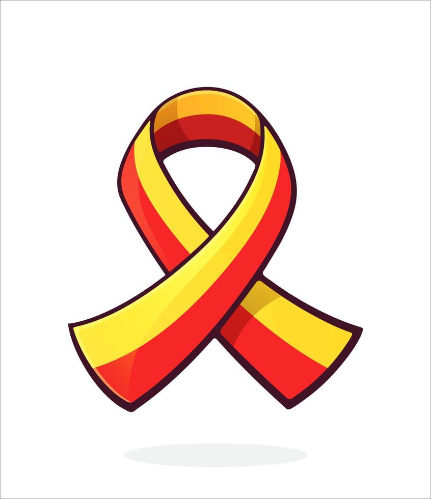 cinta roja y amarilla, símbolo del día mundial de la hepatitis vector