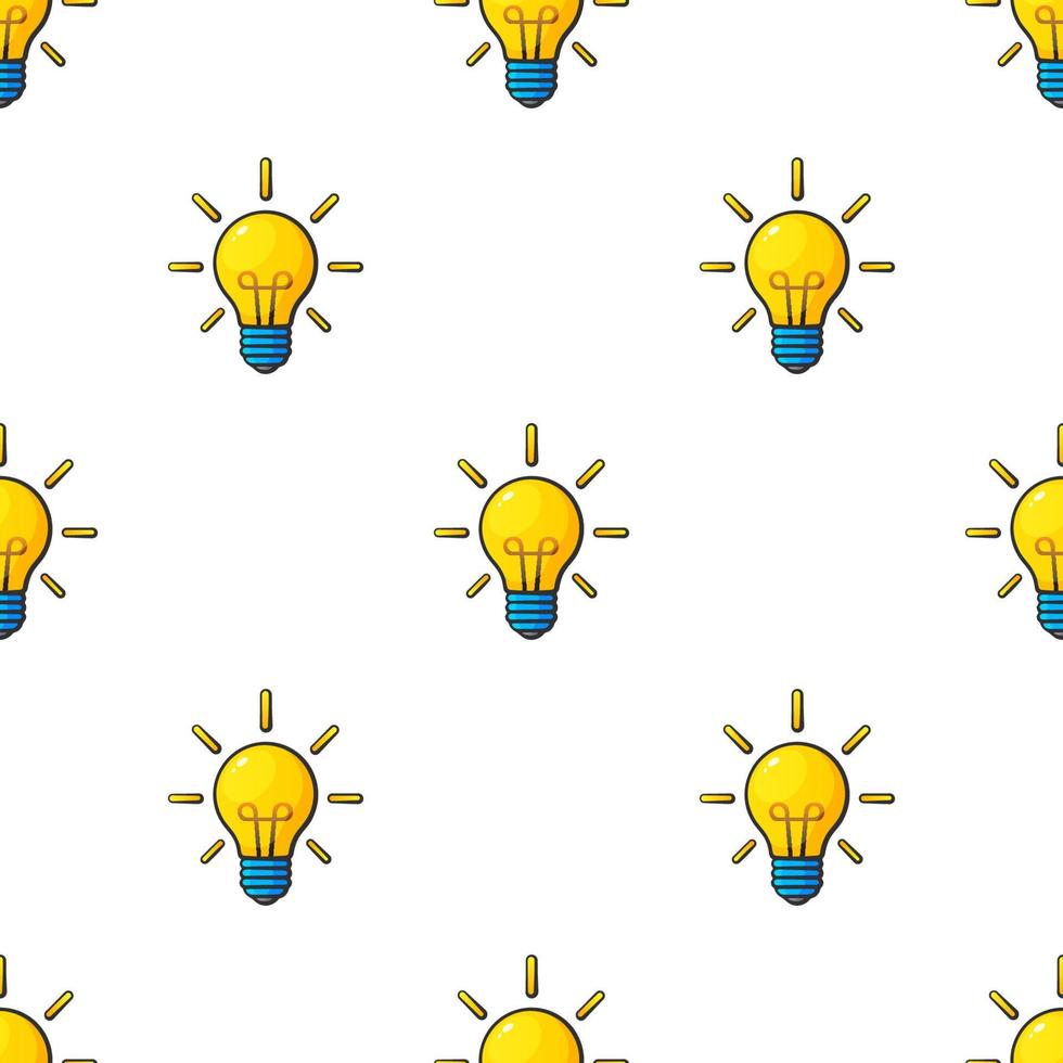 Seamless pattern with light bulbs vector