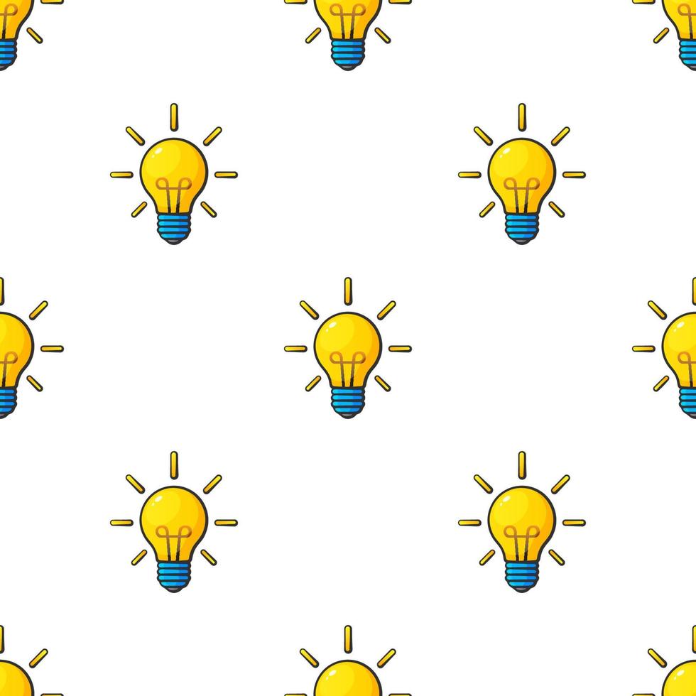 Seamless pattern with light bulbs vector