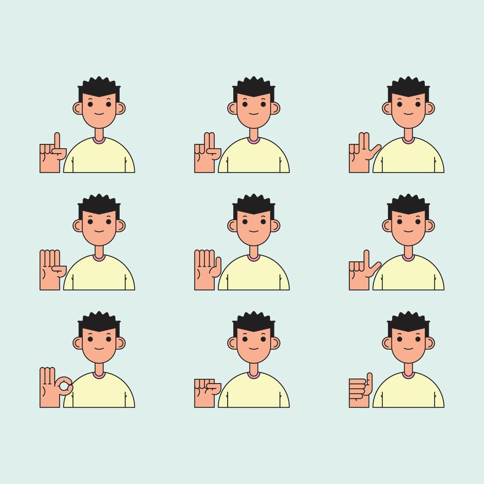 man icon with hand gesture vector