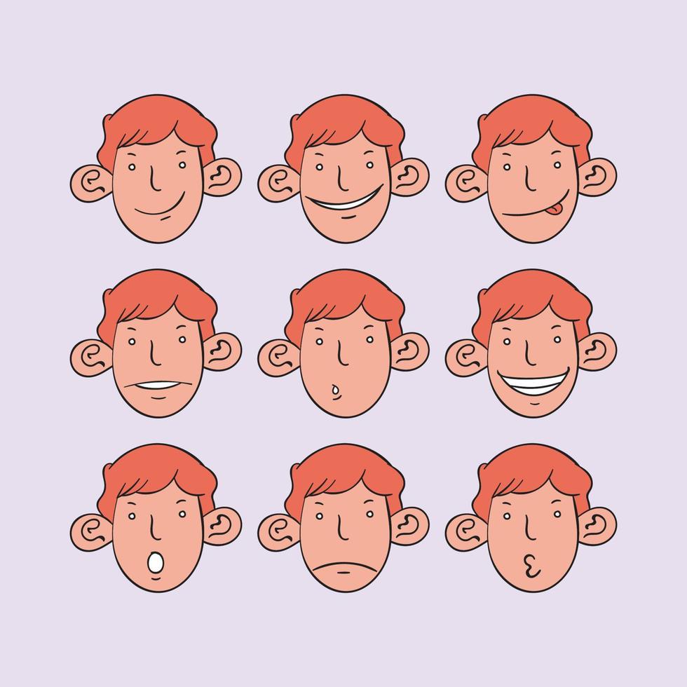 man facial expression 01 vector