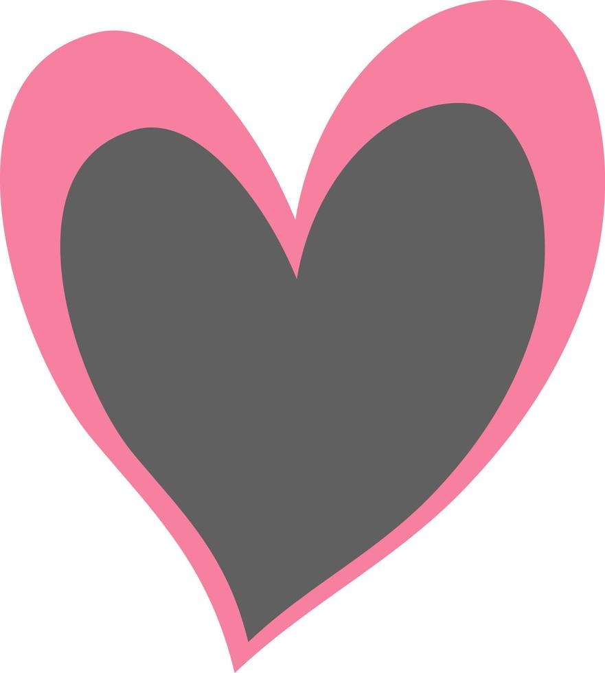 Illustration of two pink and gray hearts. vector