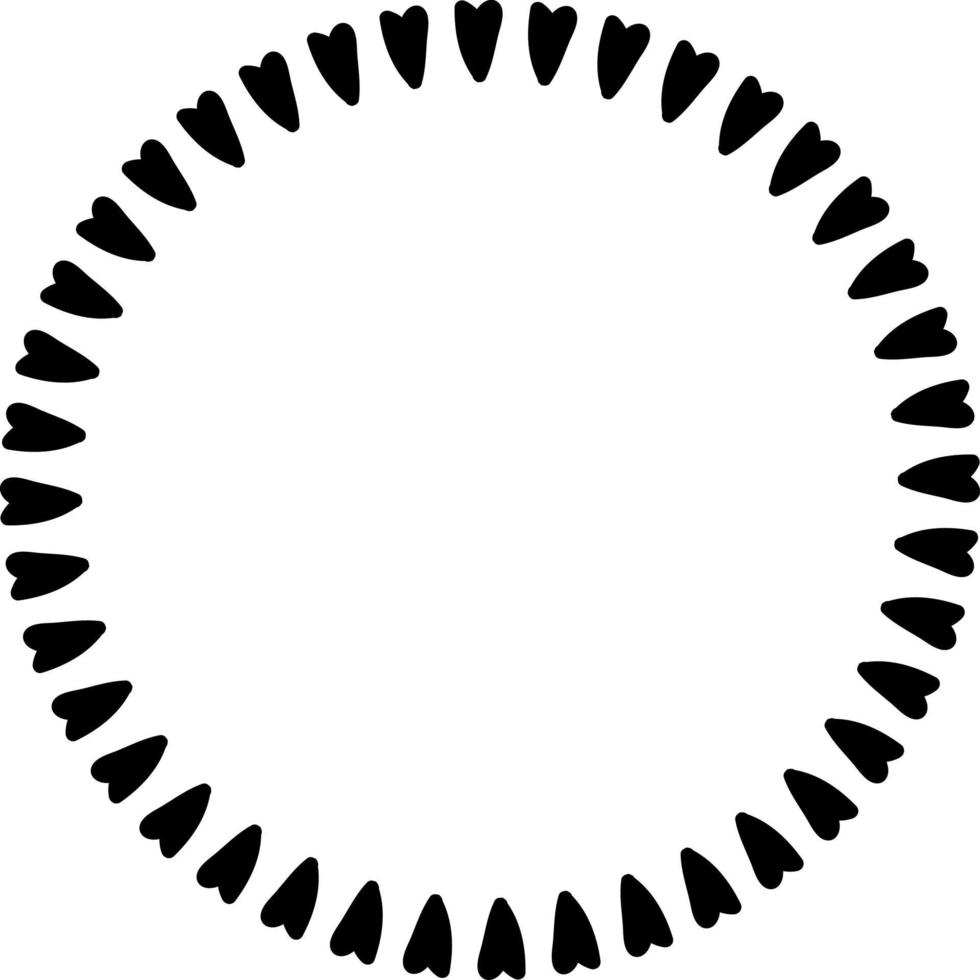 Illustration of circles with hearts. vector