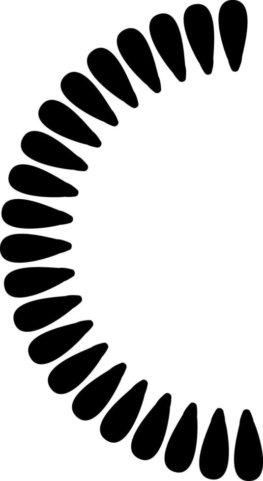 Illustration of a semicircle with drops. vector