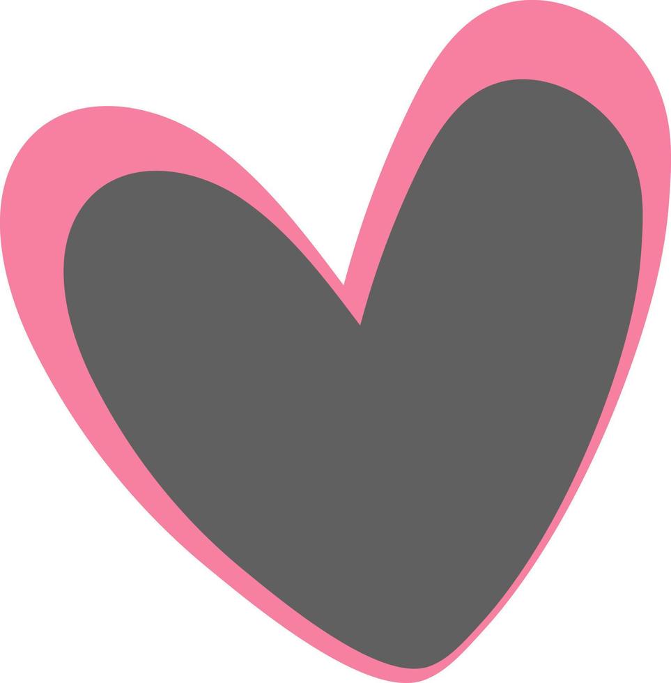 ilustración de dos corazones rosas y grises. vector