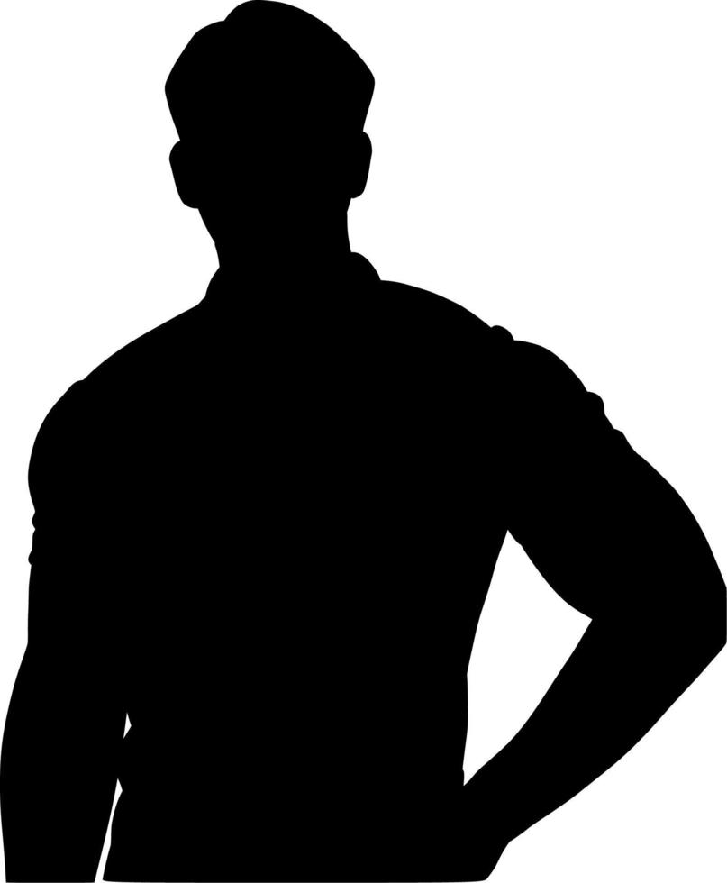 vector illustration of black and white shape man