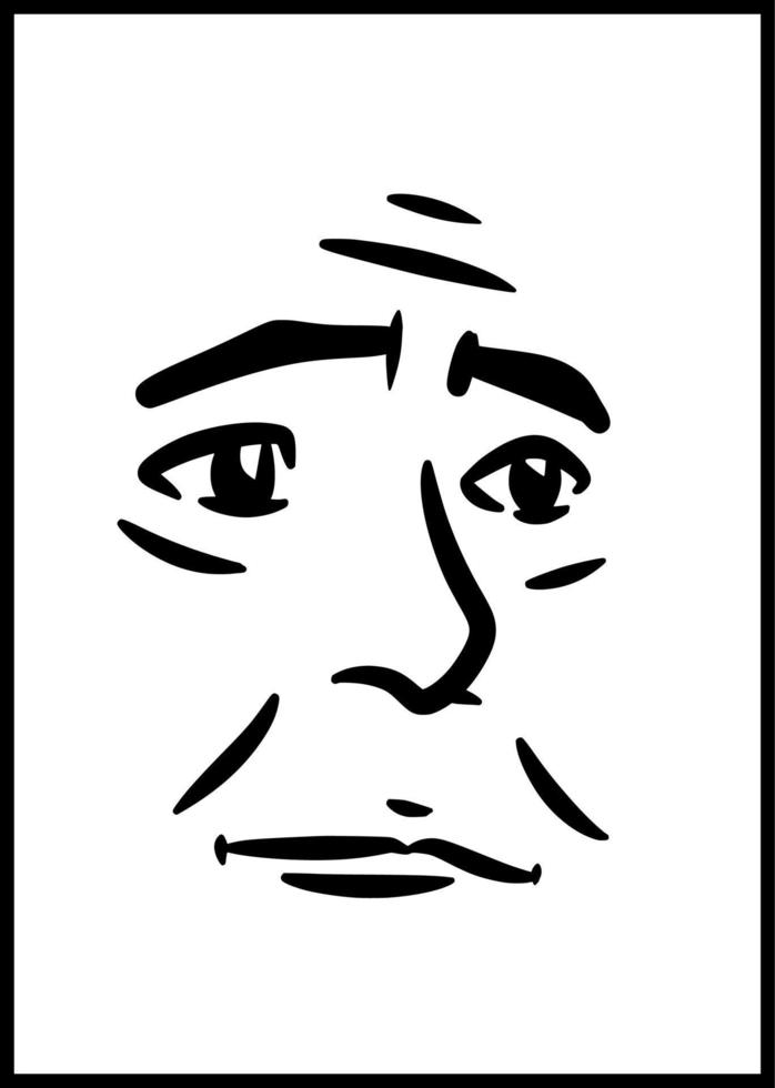 vector illustration of face man cartoon