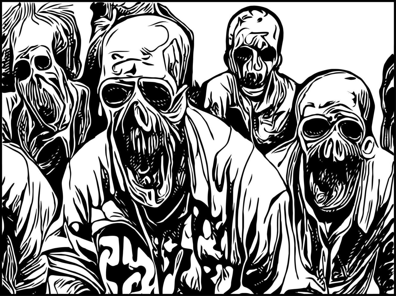 vector illustration of zombie monste