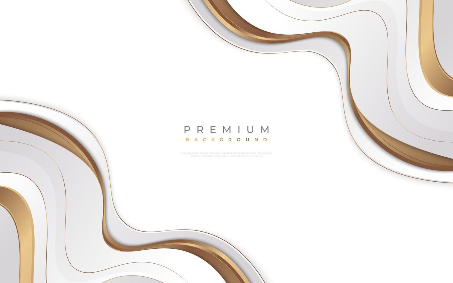 Luxury White and Gold Background with Golden Lines and Paper Cut Style. Premium Gray and Gold Background for Award, Nomination, Ceremony, Formal Invitation or Certificate Design vector