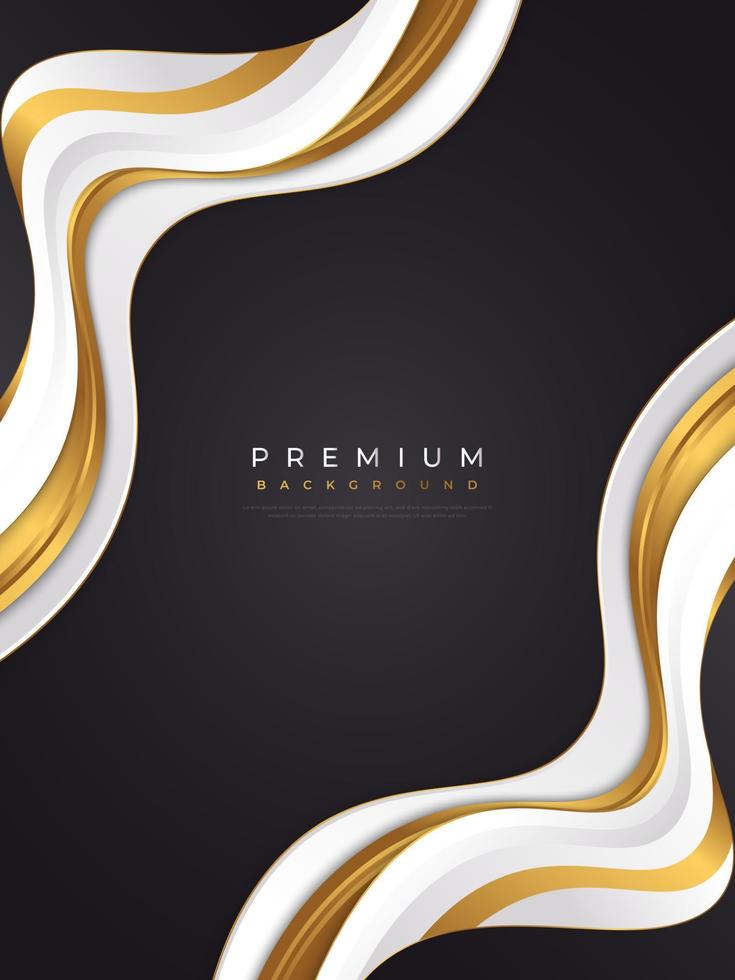 Luxury and Elegant Black, White and Gold Background for Poster or Card Design vector