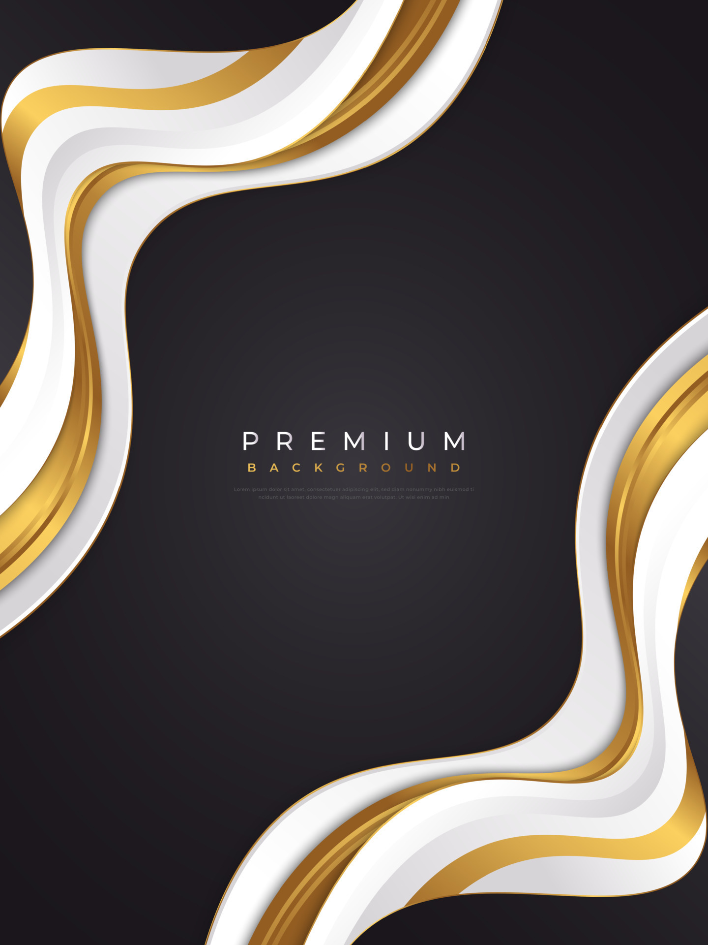 Luxury and Elegant Black, White and Gold Background for Poster or Card