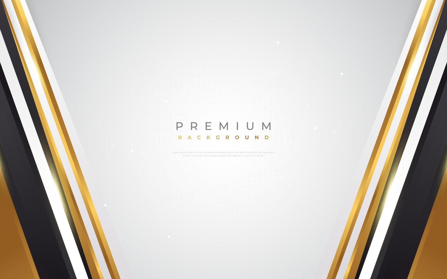 Luxury Abstract Golden Premium Background. Elegant Black, White and Gold Background for Award, Banner, Nomination, Card, Ceremony, Formal Invitation or Certificate Design vector