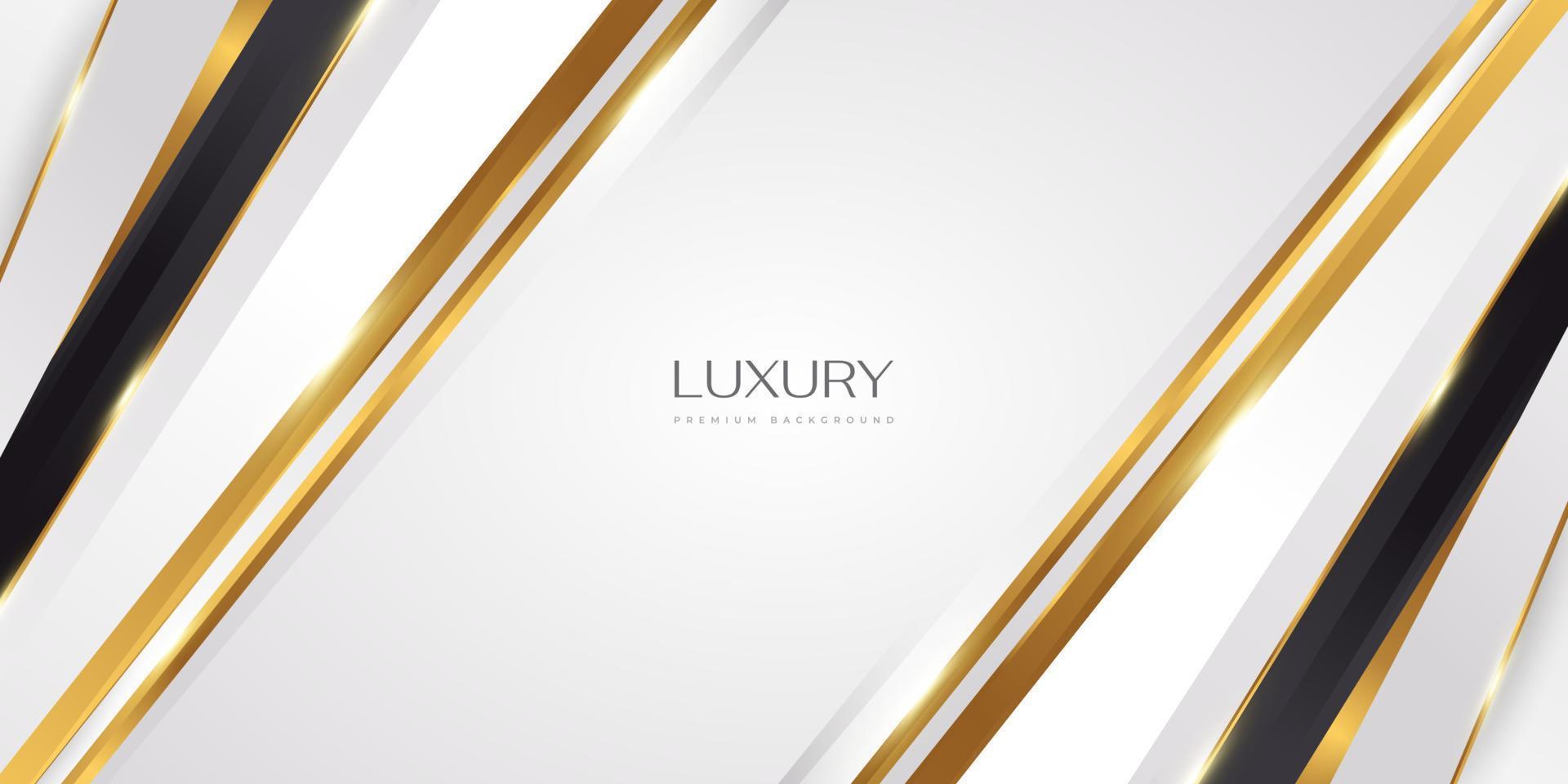 Luxury White and Gold Background with Golden Lines and Paper Cut Style. Premium Gray and Gold Background for Award, Banner, Card, Nomination, Ceremony, Formal Invitation or Certificate Design vector