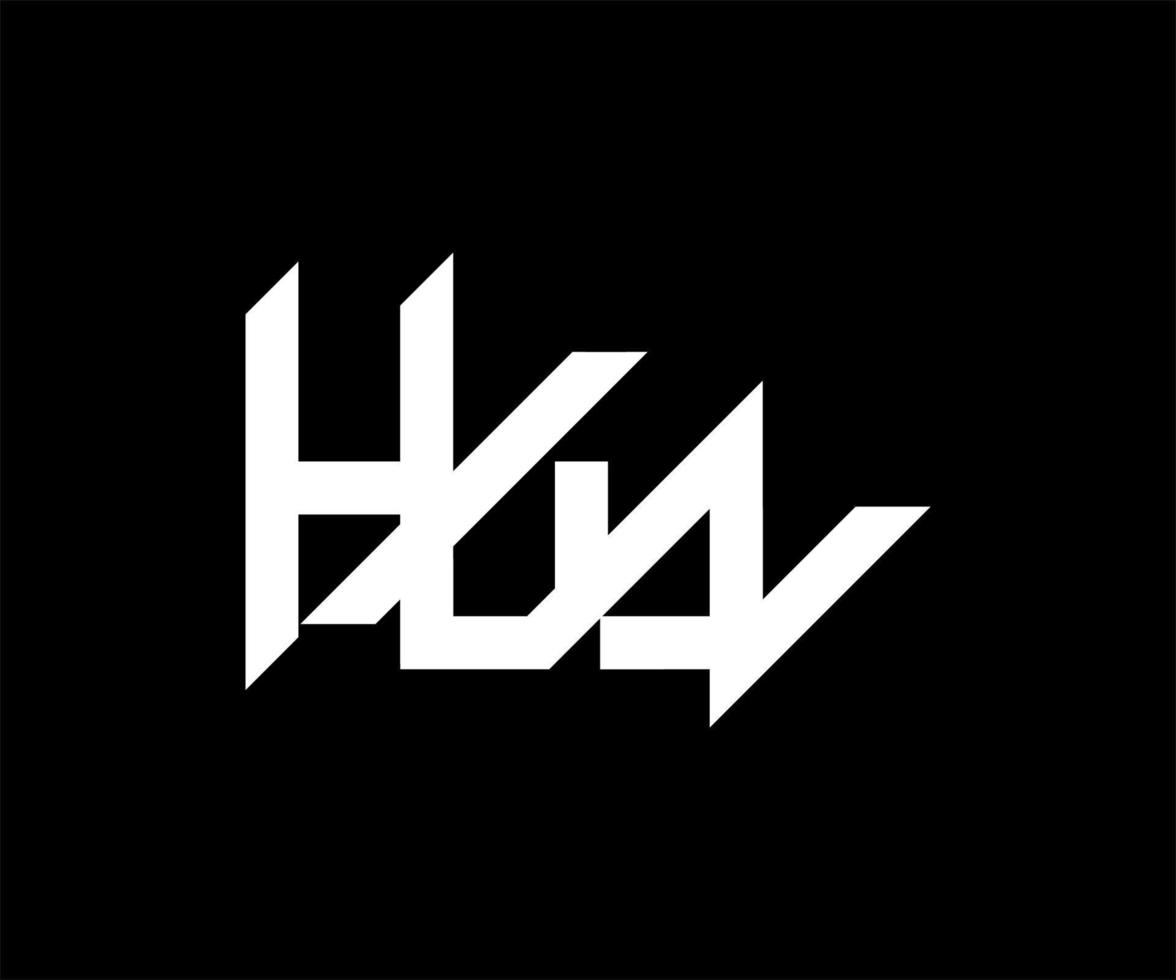 diseño del logotipo de la letra hyav. diseño de logotipo de alfabeto creativo moderno. Ilustración de vector de plantilla de logotipo de letra hyav.
