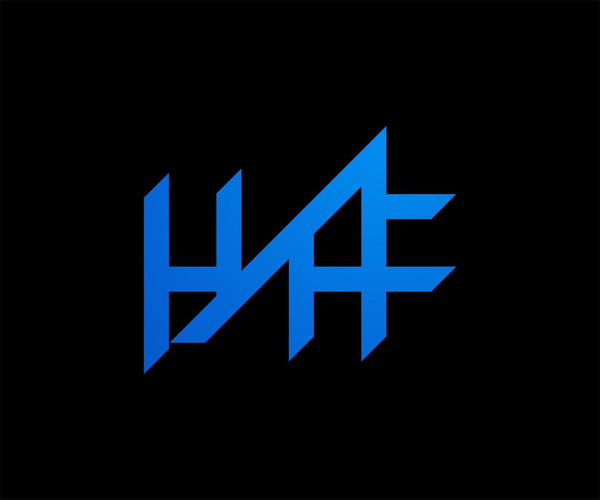 diseño del logotipo de la letra hyhaf. diseño de logotipo de alfabeto creativo moderno. ilustración de vector de plantilla de logotipo de letra hyhaf. logotipo con color azul