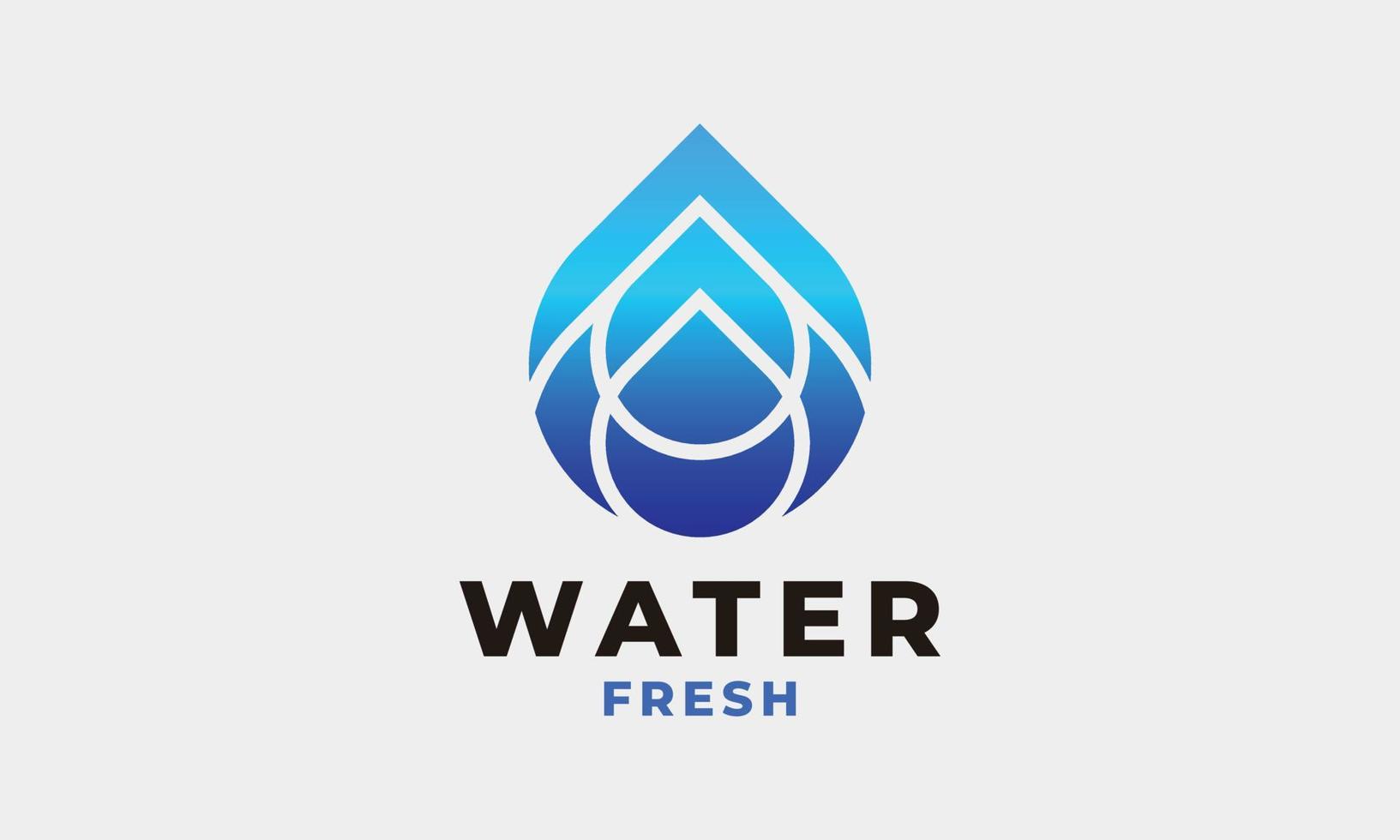 Logo drip water blue simple design vector