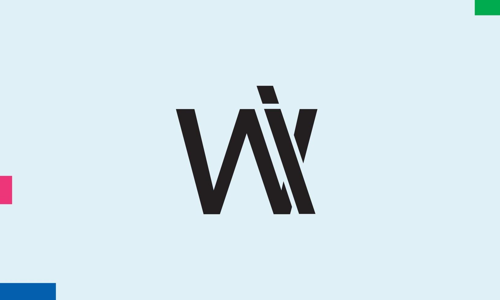 alfabeto letras iniciales monograma logo wi, iw, wy i vector