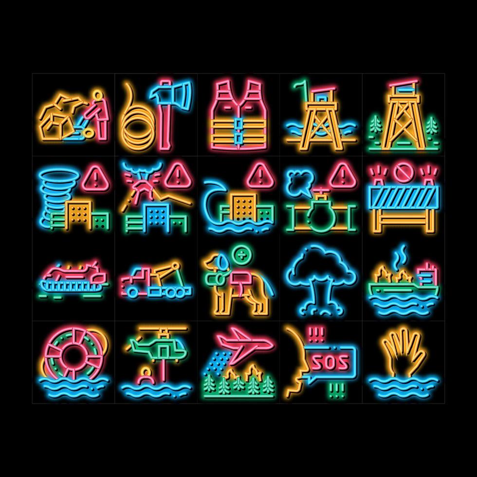Rescuer Equipment neon glow icon illustration vector