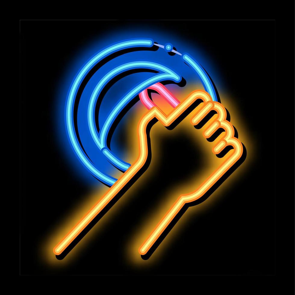 stretch ceiling construction neon glow icon illustration vector