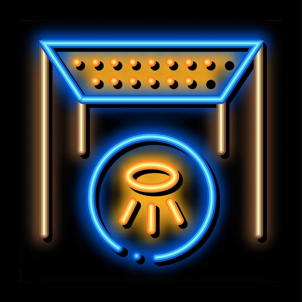 preparation of hole for lamp neon glow icon illustration vector