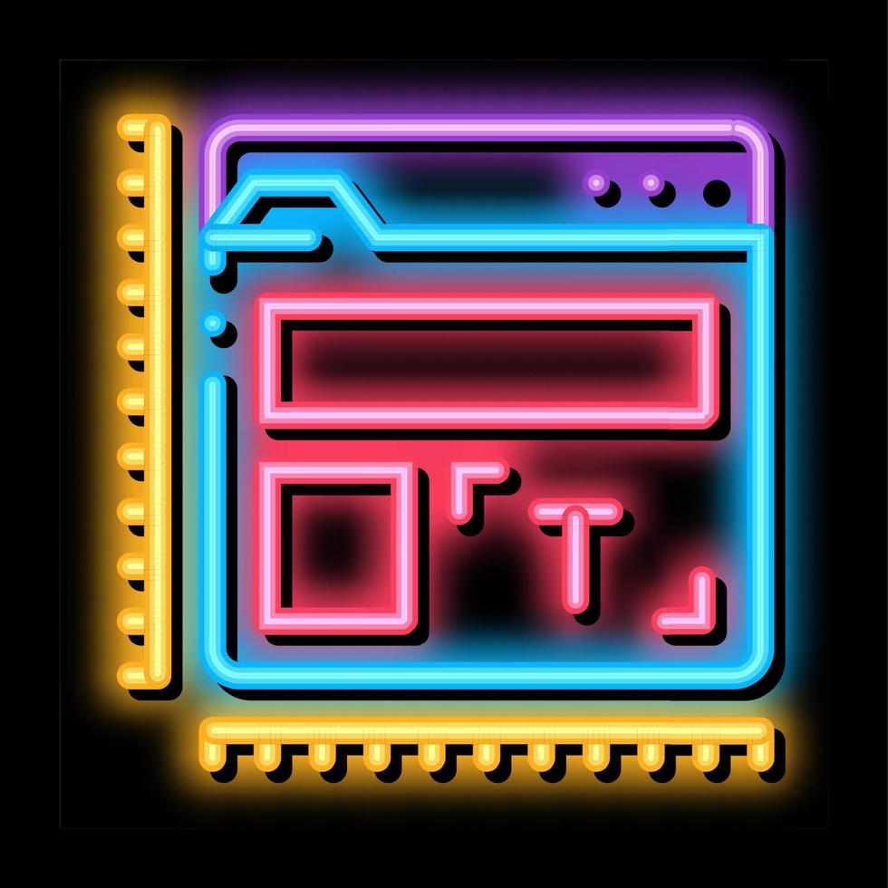 creature and design web site neon glow icon illustration vector