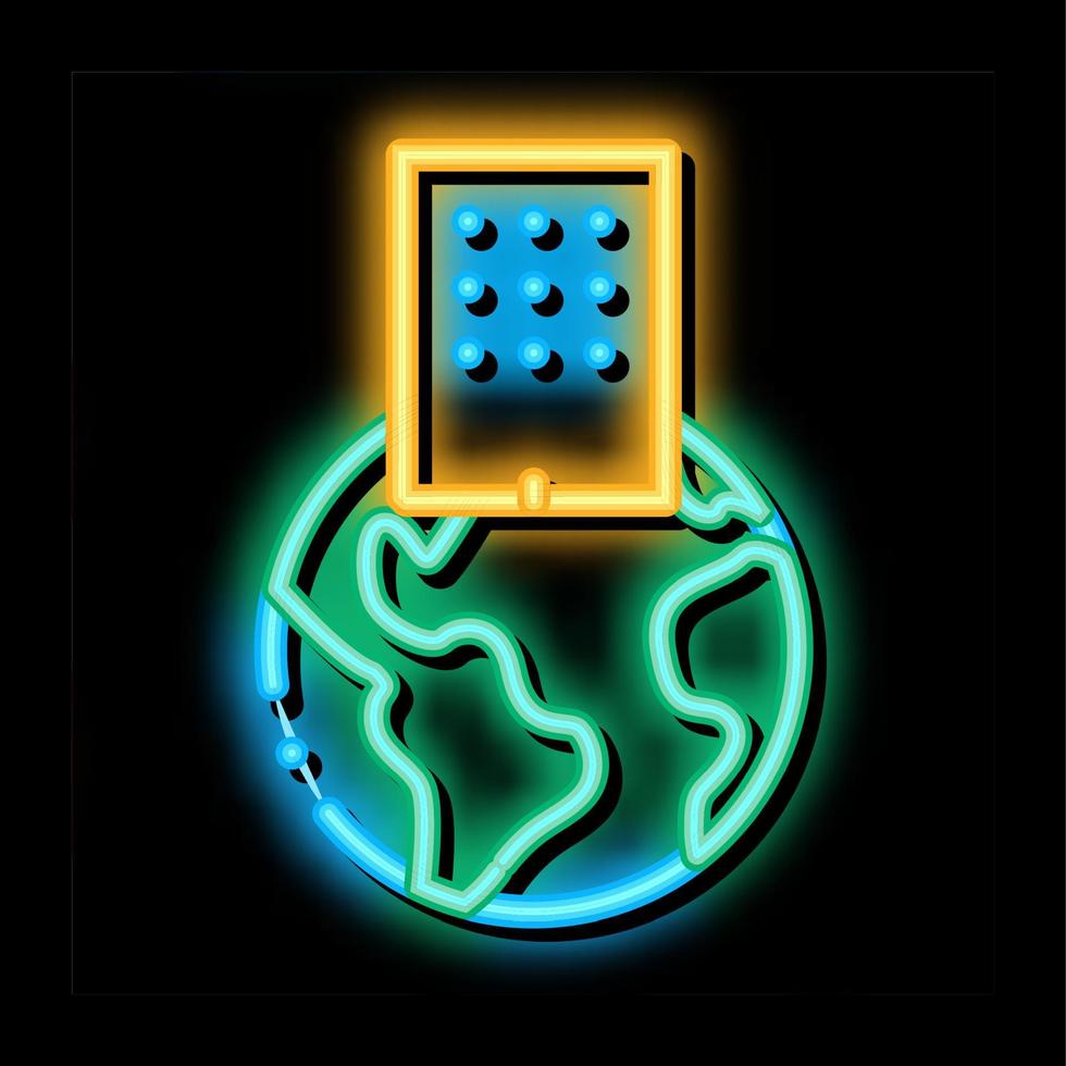 company building location neon glow icon illustration vector