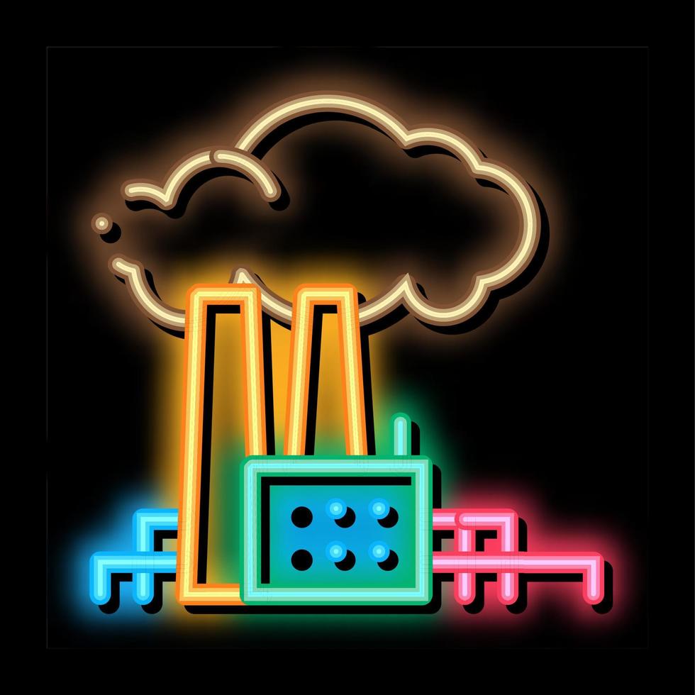 power factory neon glow icon illustration vector